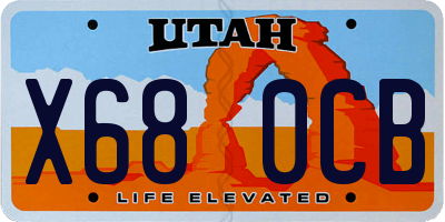 UT license plate X680CB
