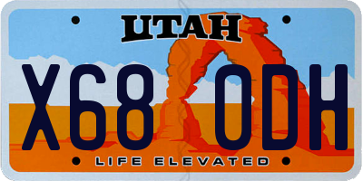 UT license plate X680DH