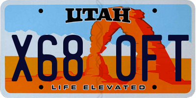 UT license plate X680FT