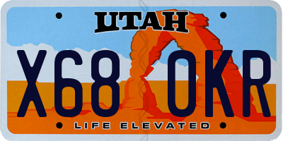 UT license plate X680KR