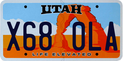 UT license plate X680LA