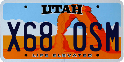 UT license plate X680SM