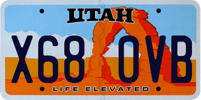 UT license plate X680VB