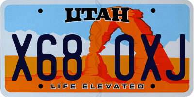 UT license plate X680XJ