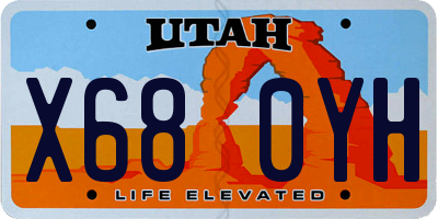 UT license plate X680YH