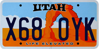 UT license plate X680YK