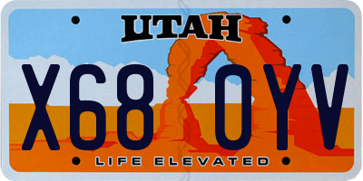 UT license plate X680YV
