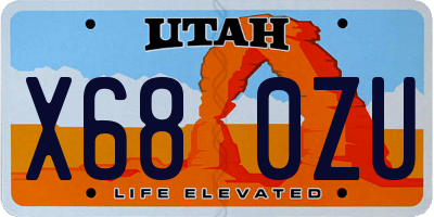 UT license plate X680ZU