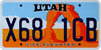 UT license plate X681CB