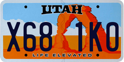UT license plate X681KO