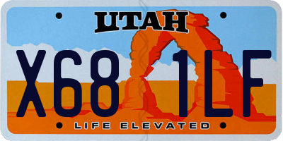 UT license plate X681LF