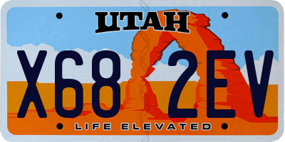 UT license plate X682EV
