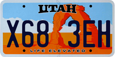 UT license plate X683EH