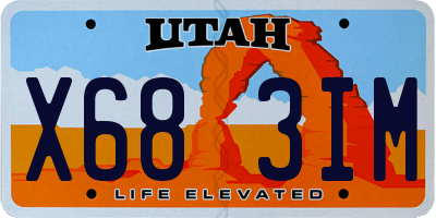 UT license plate X683IM