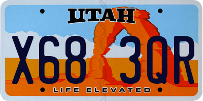 UT license plate X683QR
