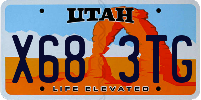 UT license plate X683TG