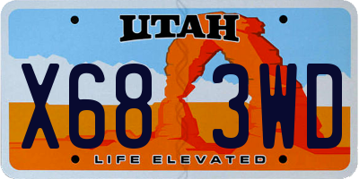 UT license plate X683WD