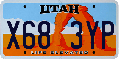 UT license plate X683YP