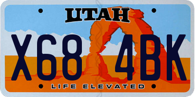UT license plate X684BK