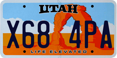 UT license plate X684PA