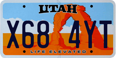 UT license plate X684YT