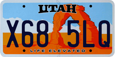UT license plate X685LQ