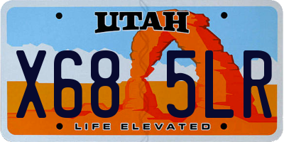 UT license plate X685LR
