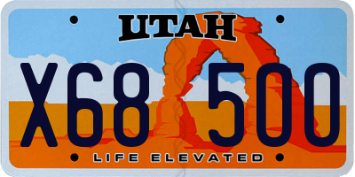 UT license plate X685OO