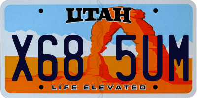 UT license plate X685UM