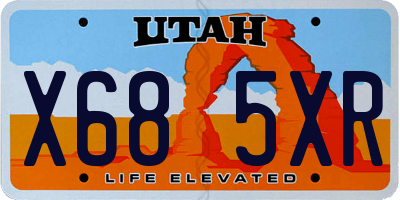 UT license plate X685XR