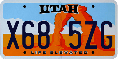 UT license plate X685ZG