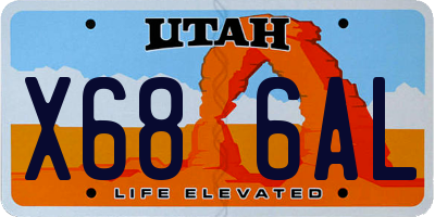 UT license plate X686AL