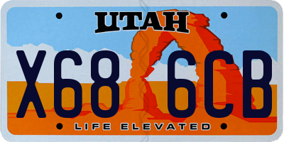 UT license plate X686CB