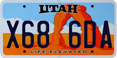 UT license plate X686DA