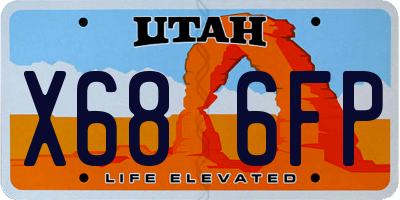 UT license plate X686FP