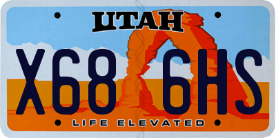 UT license plate X686HS