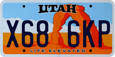 UT license plate X686KP