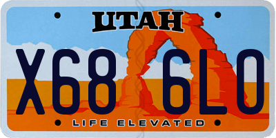 UT license plate X686LO