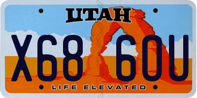 UT license plate X686OU