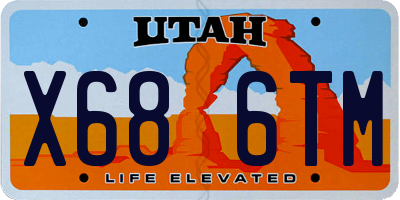 UT license plate X686TM