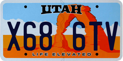 UT license plate X686TV