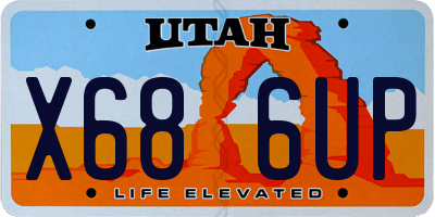 UT license plate X686UP