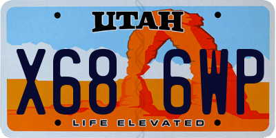 UT license plate X686WP