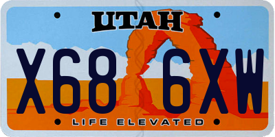 UT license plate X686XW