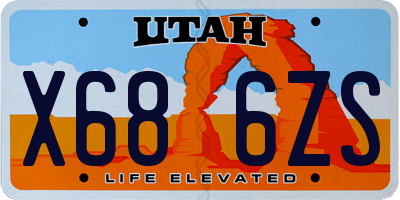 UT license plate X686ZS