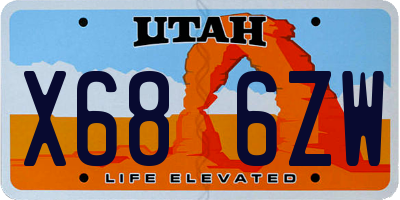UT license plate X686ZW