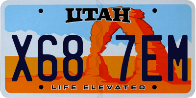 UT license plate X687EM