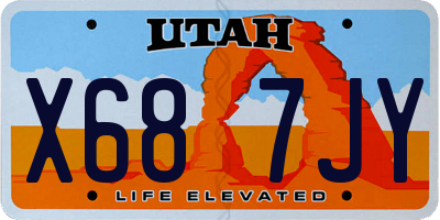 UT license plate X687JY