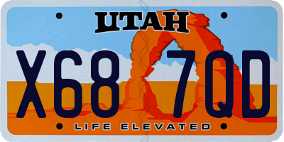 UT license plate X687QD