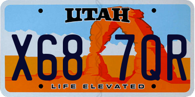 UT license plate X687QR